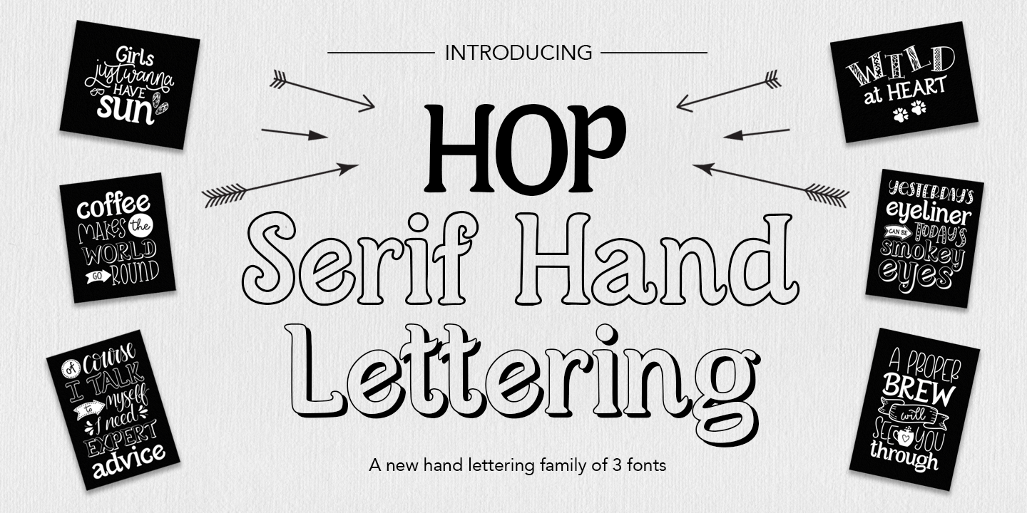 Hop Serif Hand Lettering Shadow Font preview